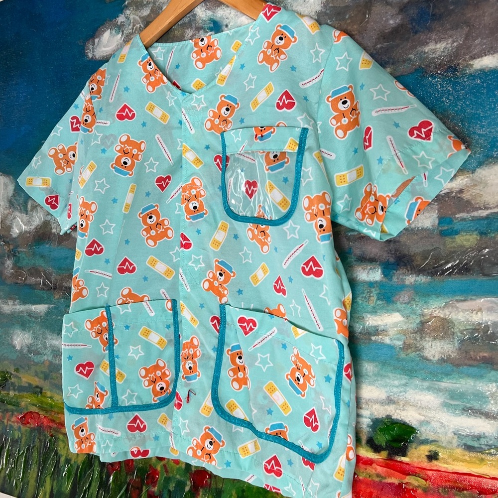 Halloween / Dress-Up  Kids Cute Bear Print Scrub Top Size 3-6 years old